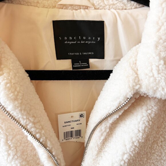 NWT Sanctuary Women's Tori Faux-Fur Long-Sleeve Jacket Size Large - Picture 3 of 7